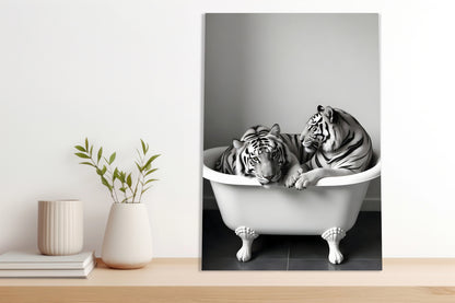 Obraz  Vintage Artystyczny | Tygrysy | Portret Zwierząt Pop Art