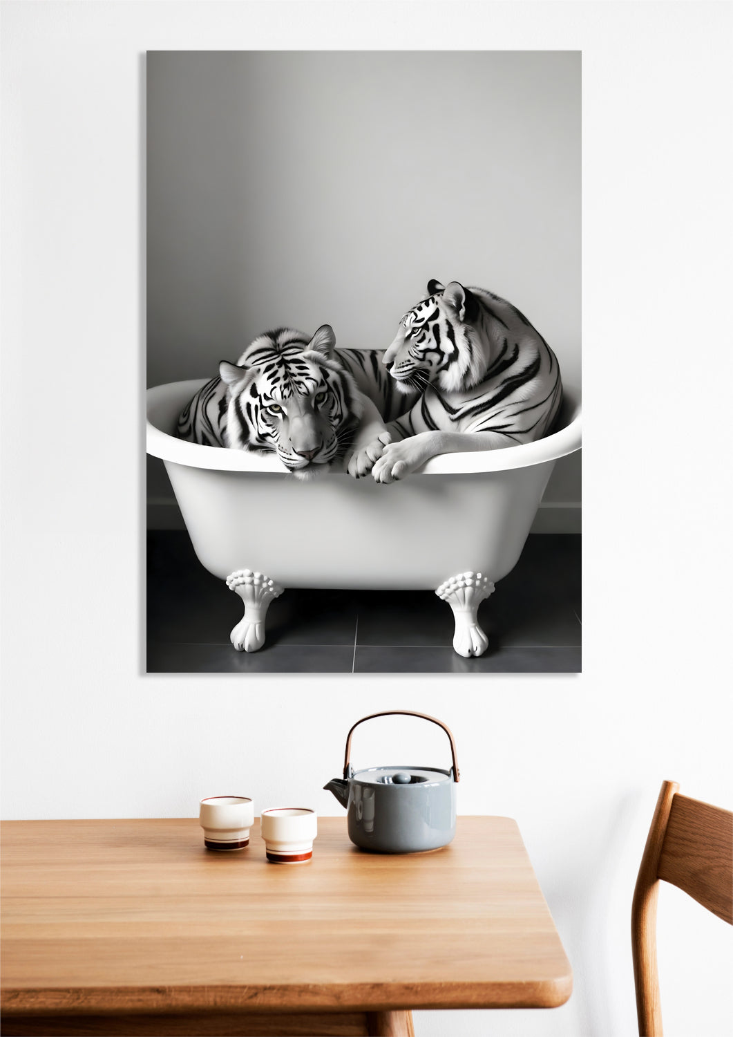 Obraz  Vintage Artystyczny | Tygrysy | Portret Zwierząt Pop Art