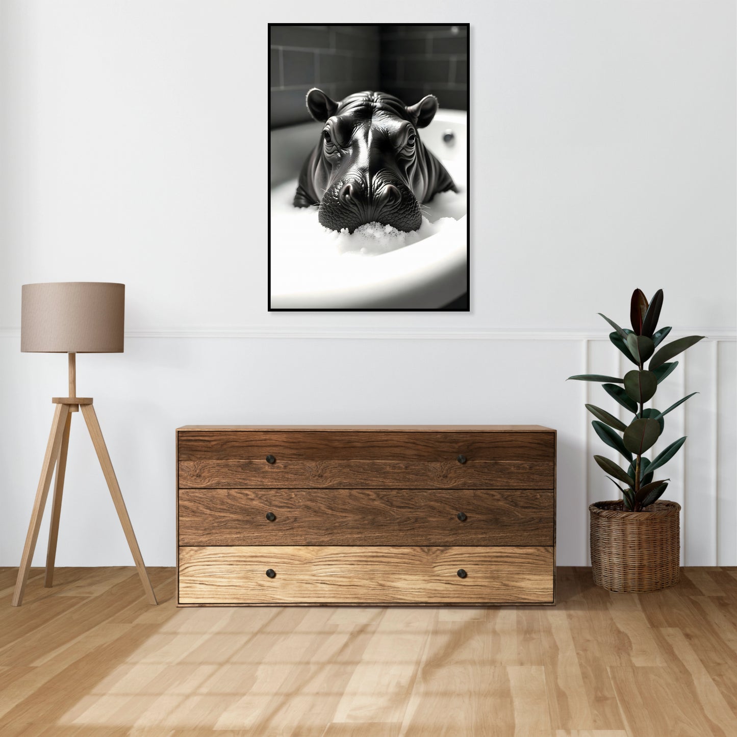 Plakat  Vintage Artystyczny | Hipuś | Portret Zwierząt Pop Art