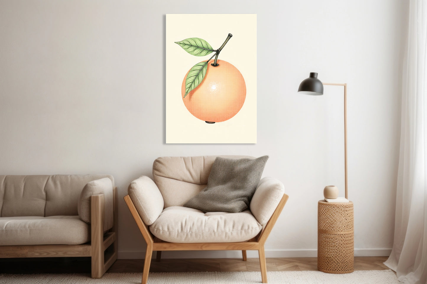 Obraz  Oranż Minimalistyczny , Wnętrza Styl Skandynawski, Boho