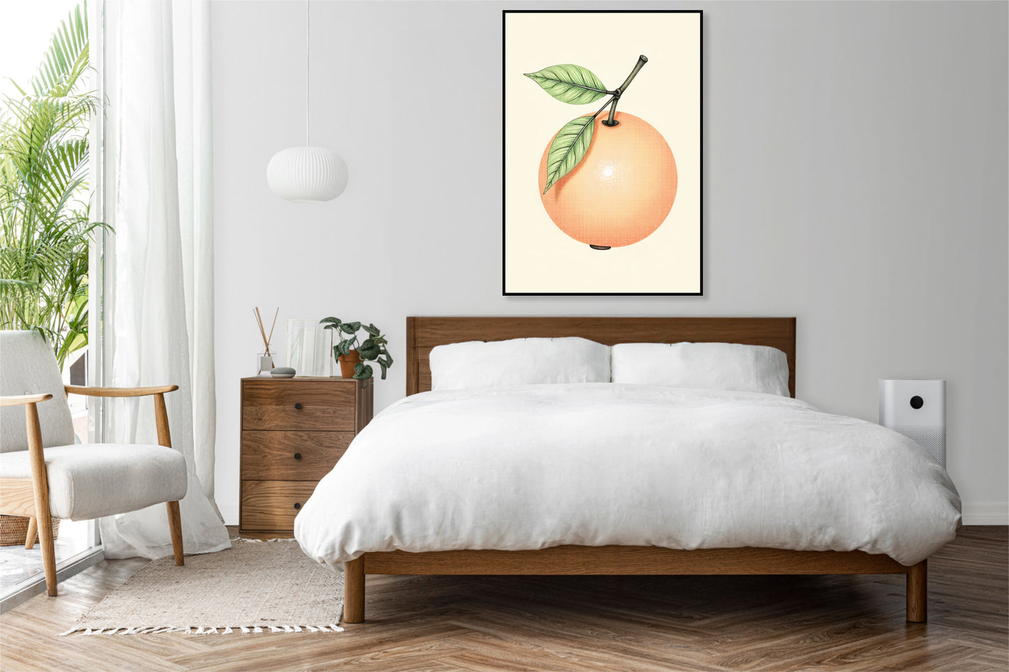 Plakat  Oranż Minimalistyczny , Wnętrza Styl Skandynawski, Boho