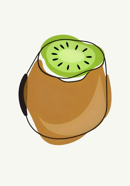 Plakat Kiwi – nowoczesna ilustracja owocu