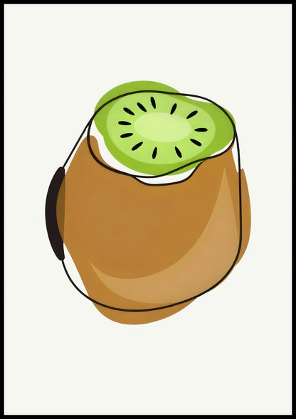 Plakat Kiwi – nowoczesna ilustracja owocu