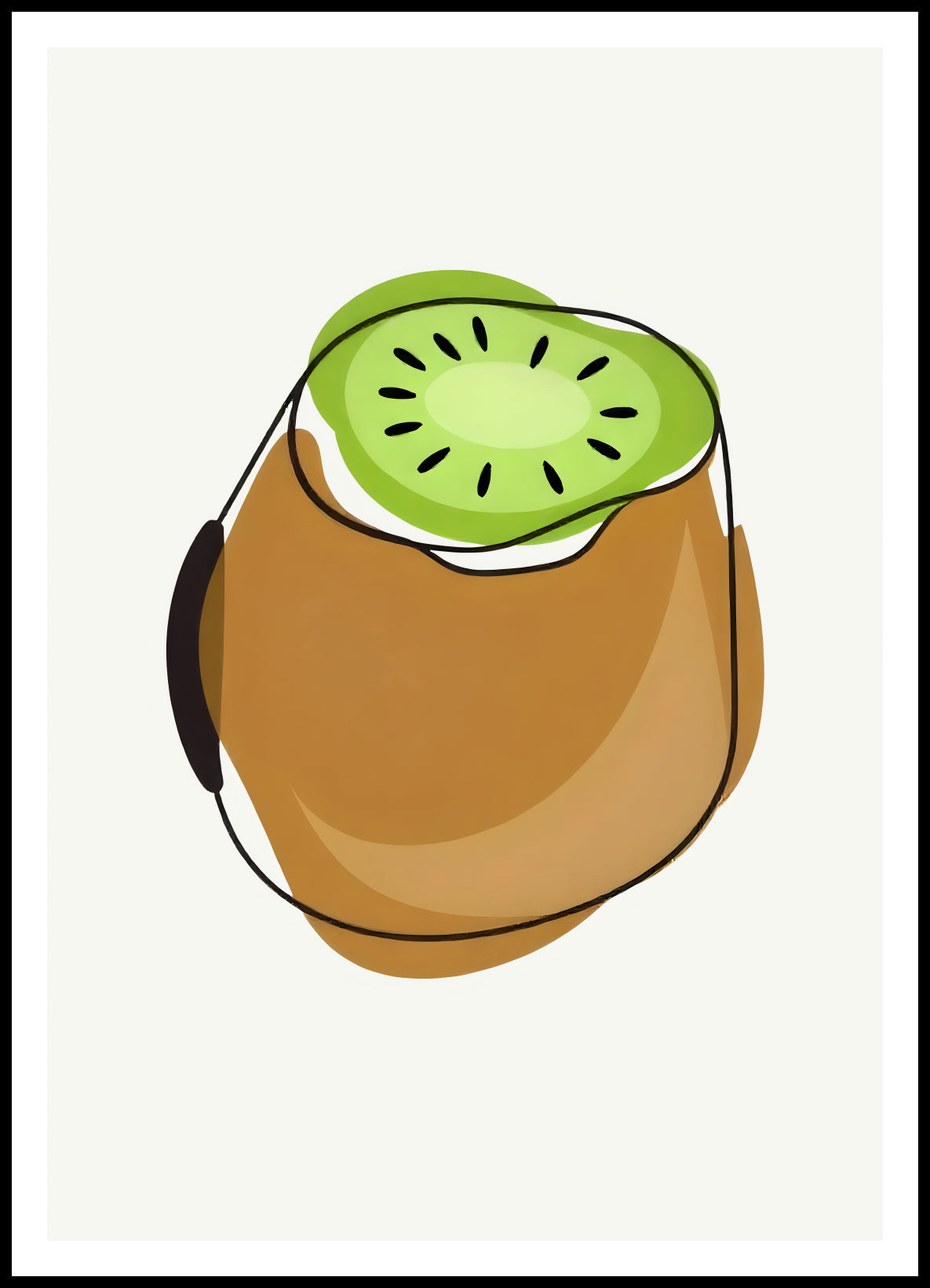 Plakat Kiwi – nowoczesna ilustracja owocu