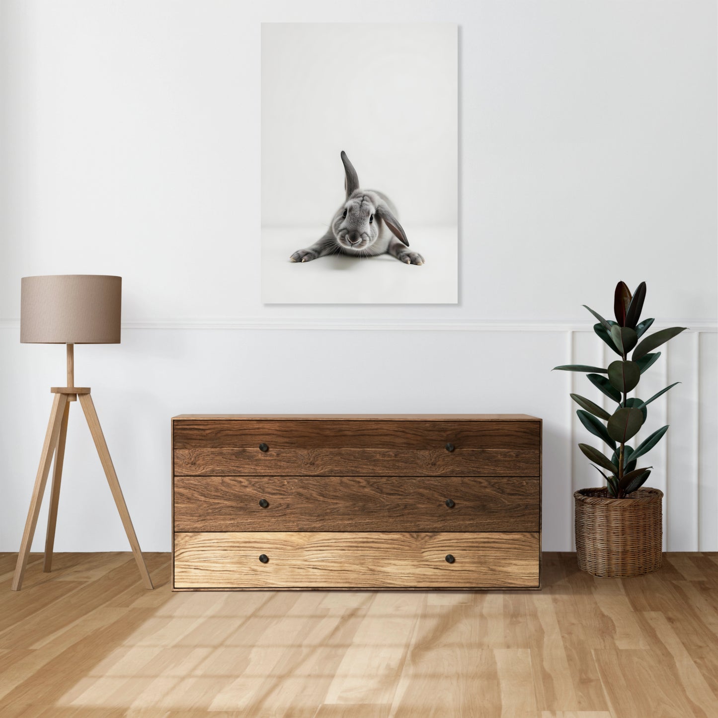 Obraz  Vintage Artystyczny | Zając | Portret Zwierząt Pop Art