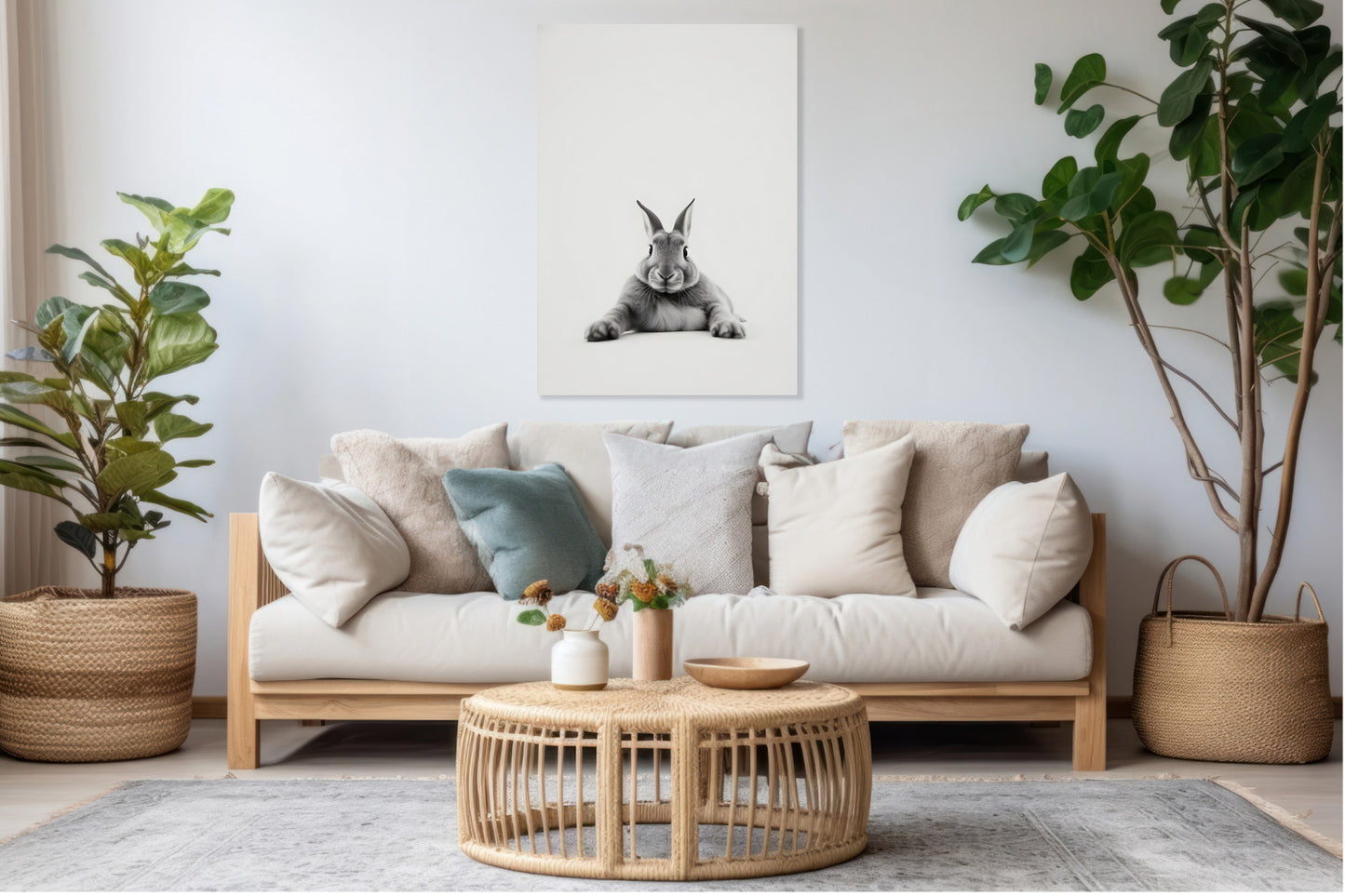 Obraz  Vintage Artystyczny | Zając 2 | Portret Zwierząt Pop Art
