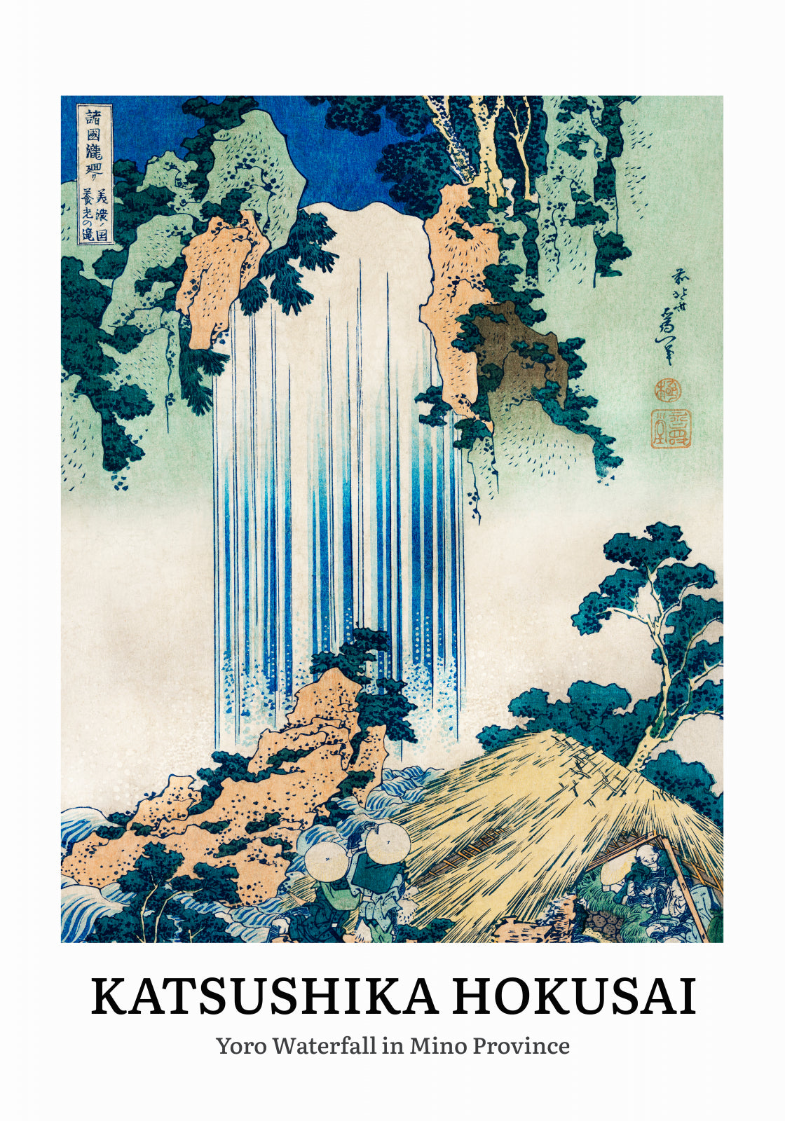 Plakat Katsushika Hokusai – Yoro Waterfall in Mino Province