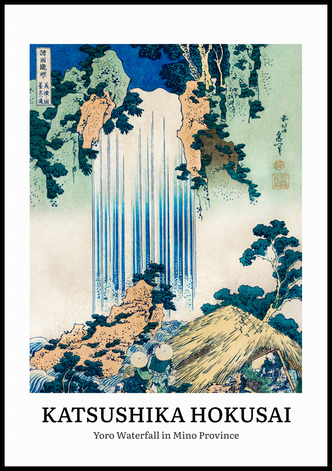 Plakat Katsushika Hokusai – Yoro Waterfall in Mino Province