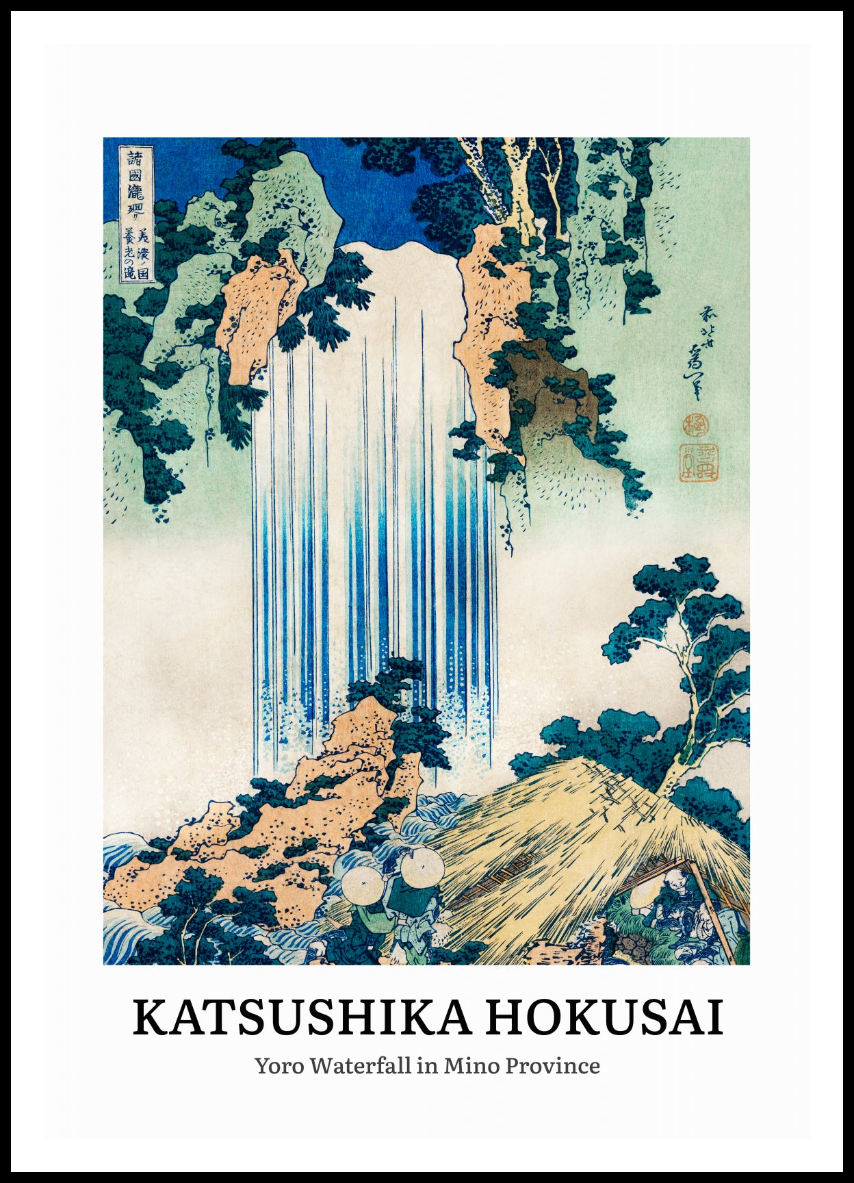 Plakat Katsushika Hokusai – Yoro Waterfall in Mino Province