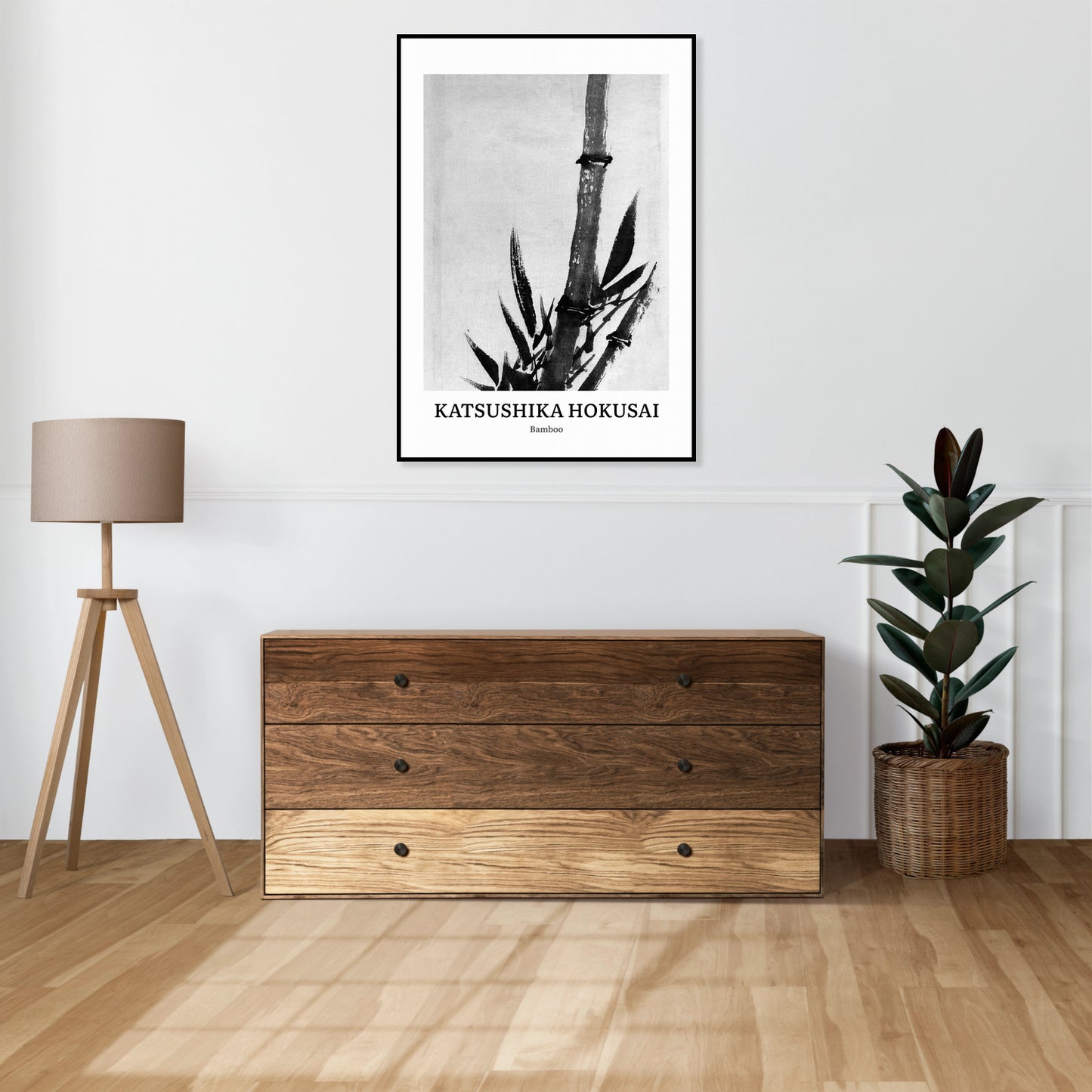 Obraz  Design Bamboo, Hokusai Vintage do Salonu