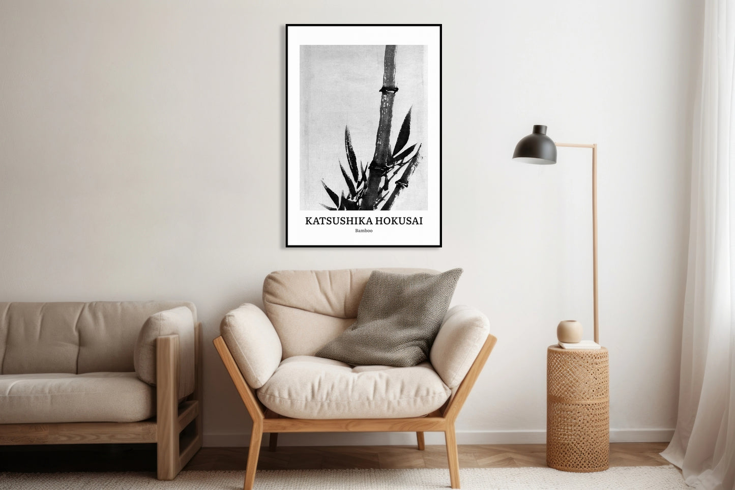 Obraz  Design Bamboo, Hokusai Vintage do Salonu
