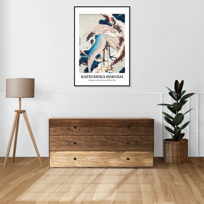 Obraz  Design Cranes on a Snow, Hokusai Vintage do Salonu