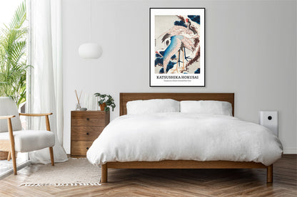 Obraz  Design Cranes on a Snow, Hokusai Vintage do Salonu