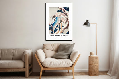 Plakat  Design Cranes on a Snow, Hokusai Vintage do Salonu