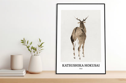 Obraz  Design Deer, Hokusai Vintage do Salonu