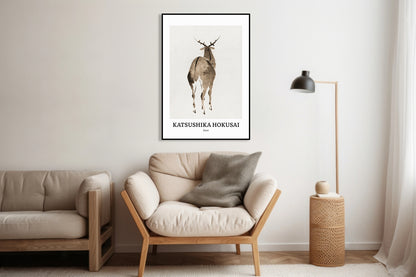 Obraz  Design Deer, Hokusai Vintage do Salonu