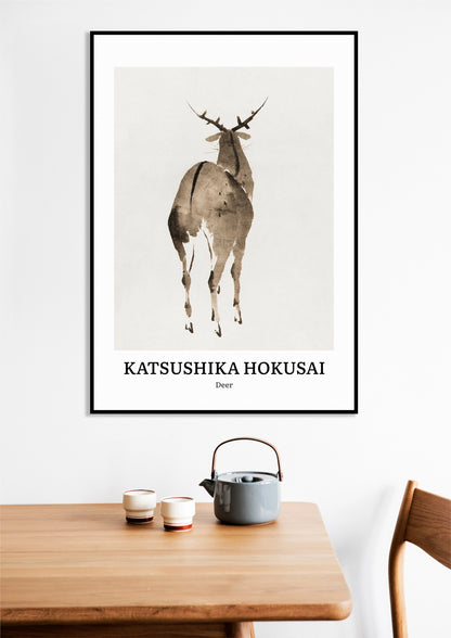 Obraz  Design Deer, Hokusai Vintage do Salonu