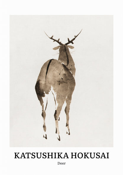 Plakat  Design Deer, Hokusai Vintage do Salonu