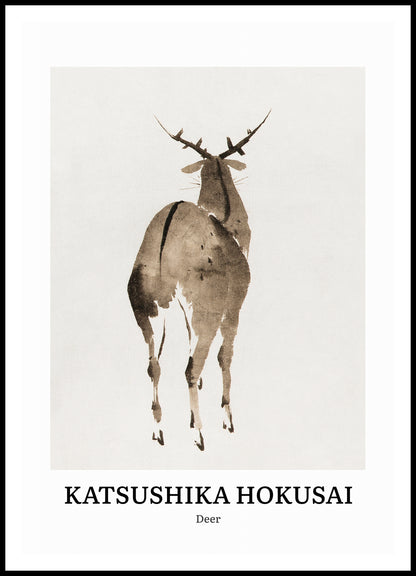 Plakat  Design Deer, Hokusai Vintage do Salonu