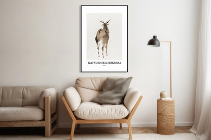 Plakat  Design Deer, Hokusai Vintage do Salonu