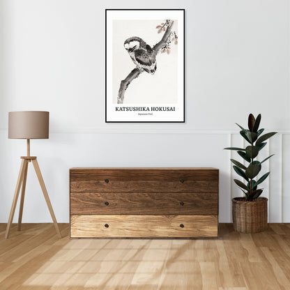 Obraz  Design Japanese Owl, Hokusai Vintage do Salonu