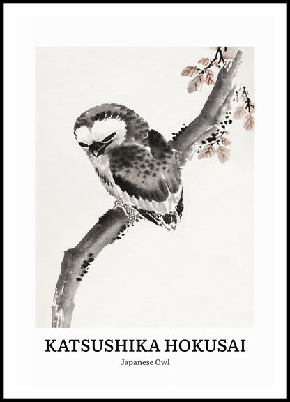 Plakat  Design Japanese Owl, Hokusai Vintage do Salonu