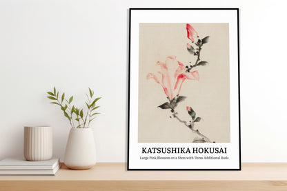 Obraz  Design Large Pink Blossom, Hokusai Vintage do Salonu