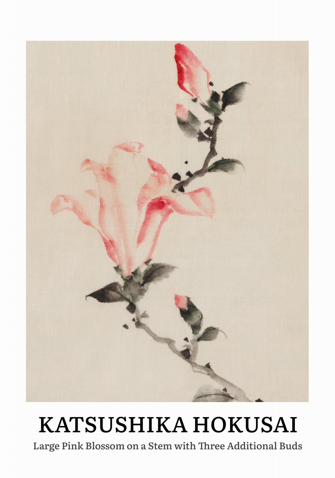 Plakat  Design Large Pink Blossom, Hokusai Vintage do Salonu