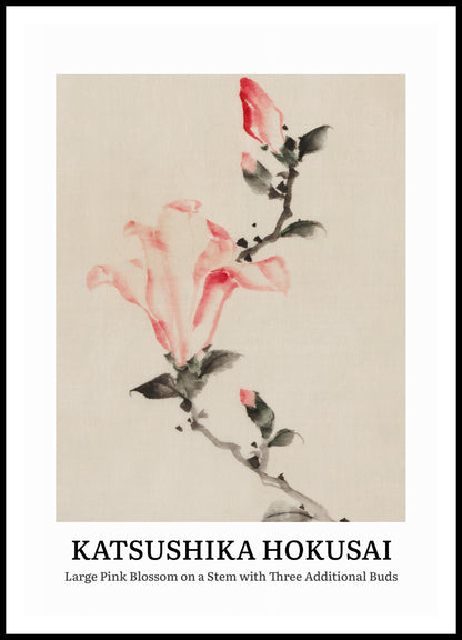 Plakat  Design Large Pink Blossom, Hokusai Vintage do Salonu