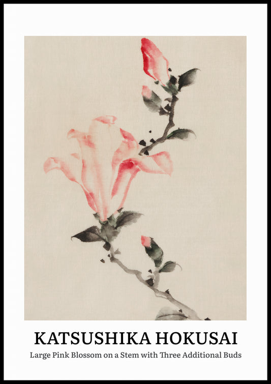 Plakat  Design Large Pink Blossom, Hokusai Vintage do Salonu