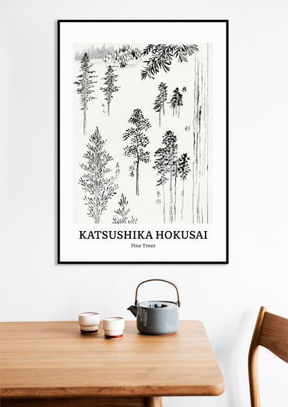 Obraz  Design Pine Trees, Hokusai Vintage do Salonu