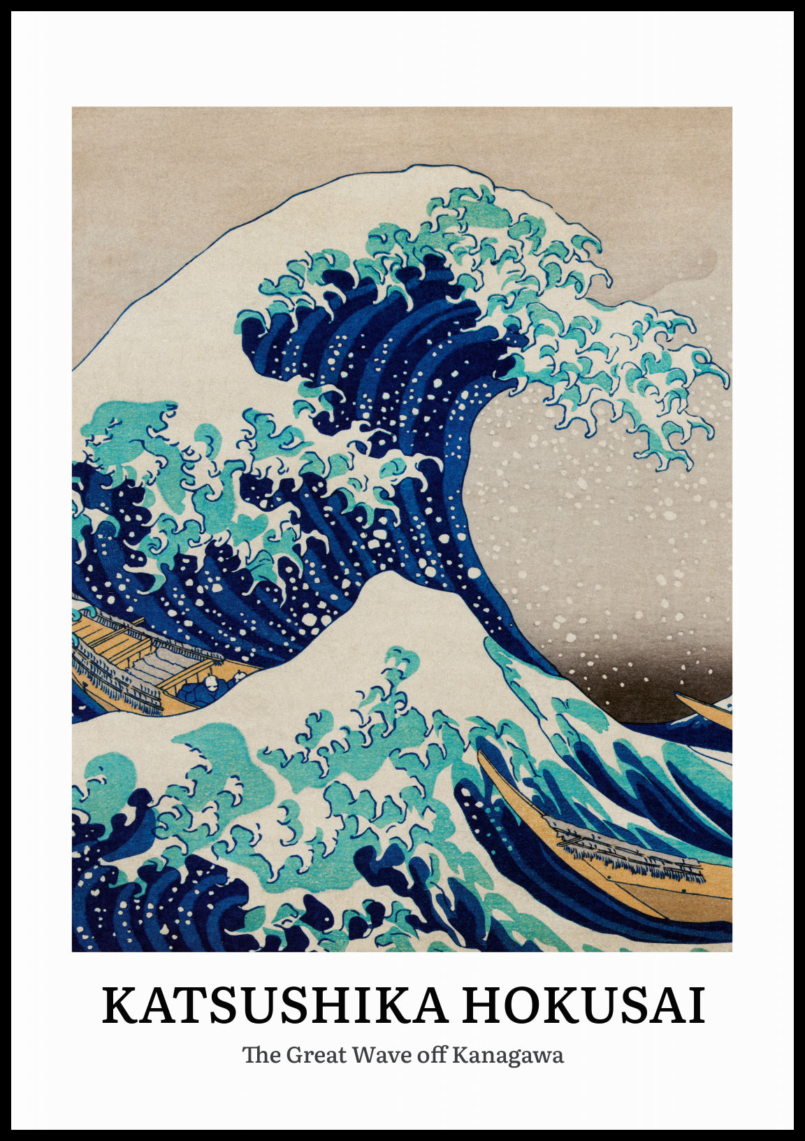 Plakat  Design Wave of Kaganawa, Hokusai Vintage do Salonu