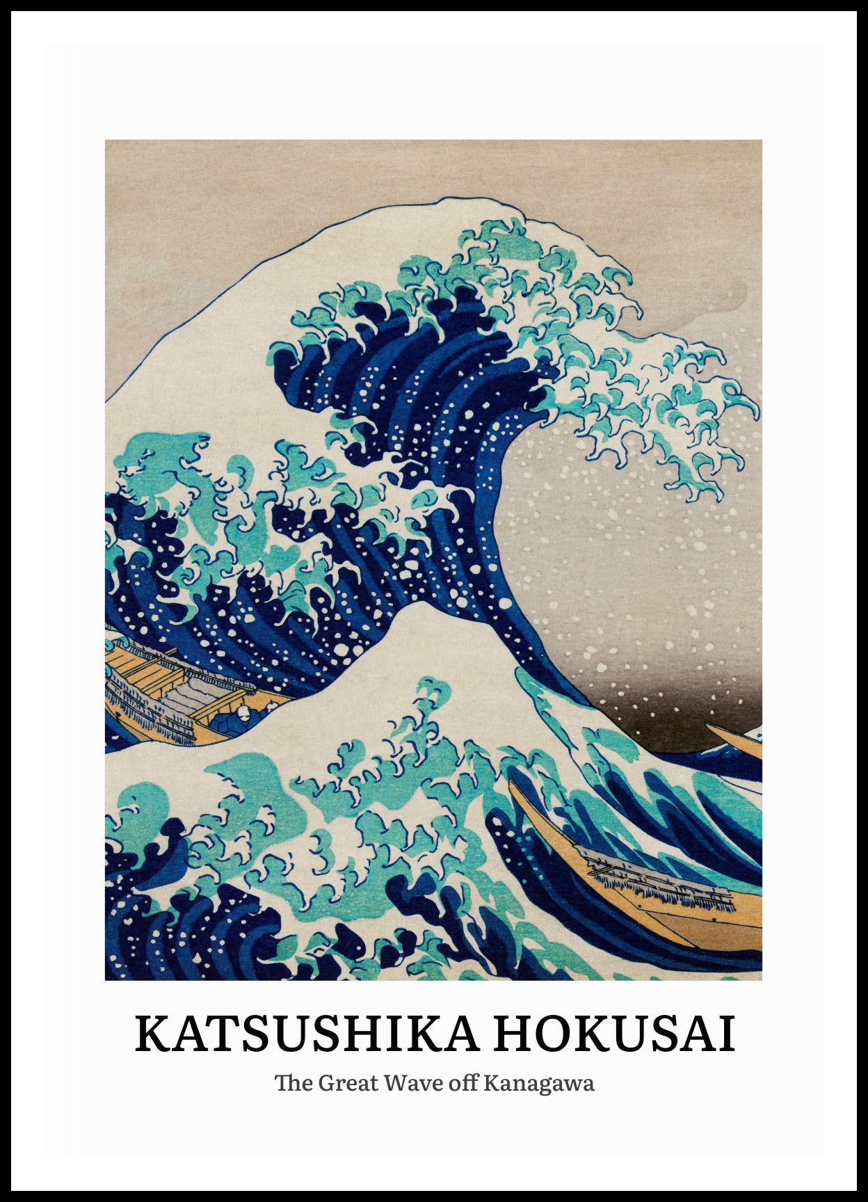 Plakat  Design Wave of Kaganawa, Hokusai Vintage do Salonu