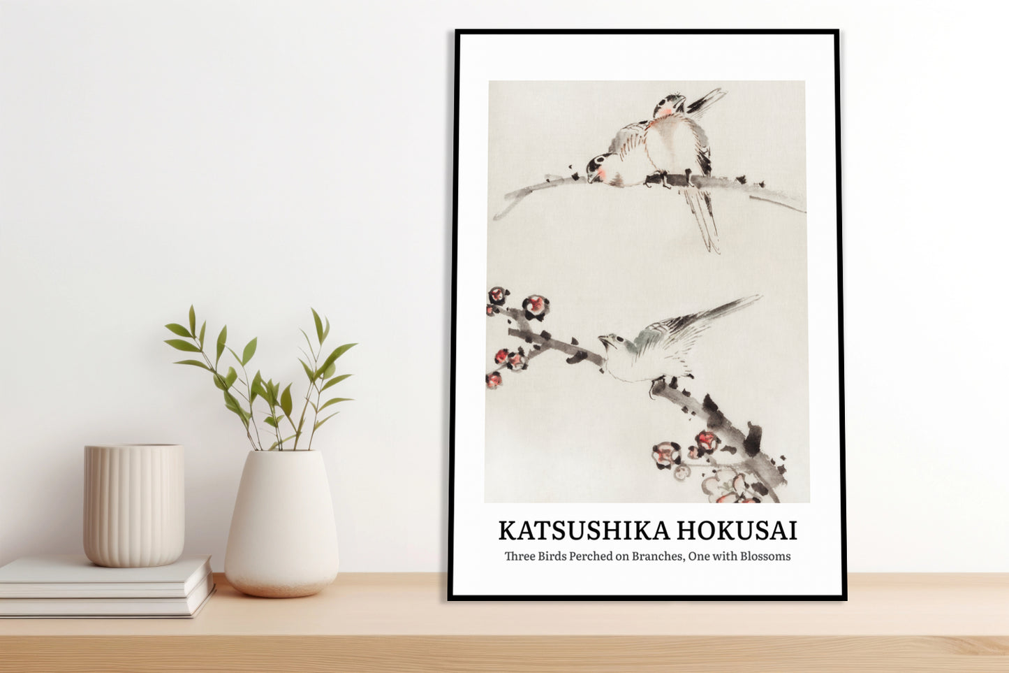 Plakat  Design Three Birds, Hokusai Vintage do Salonu