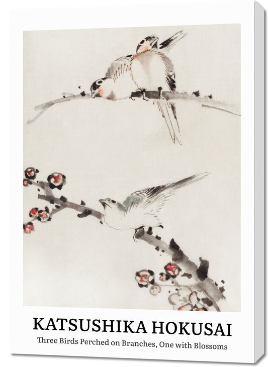Obraz  Design Three Birds, Hokusai Vintage do Salonu