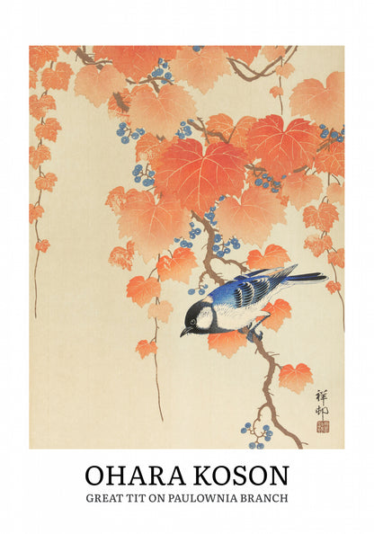 Plakat  Design Great Tit, Koson Vintage do Salonu