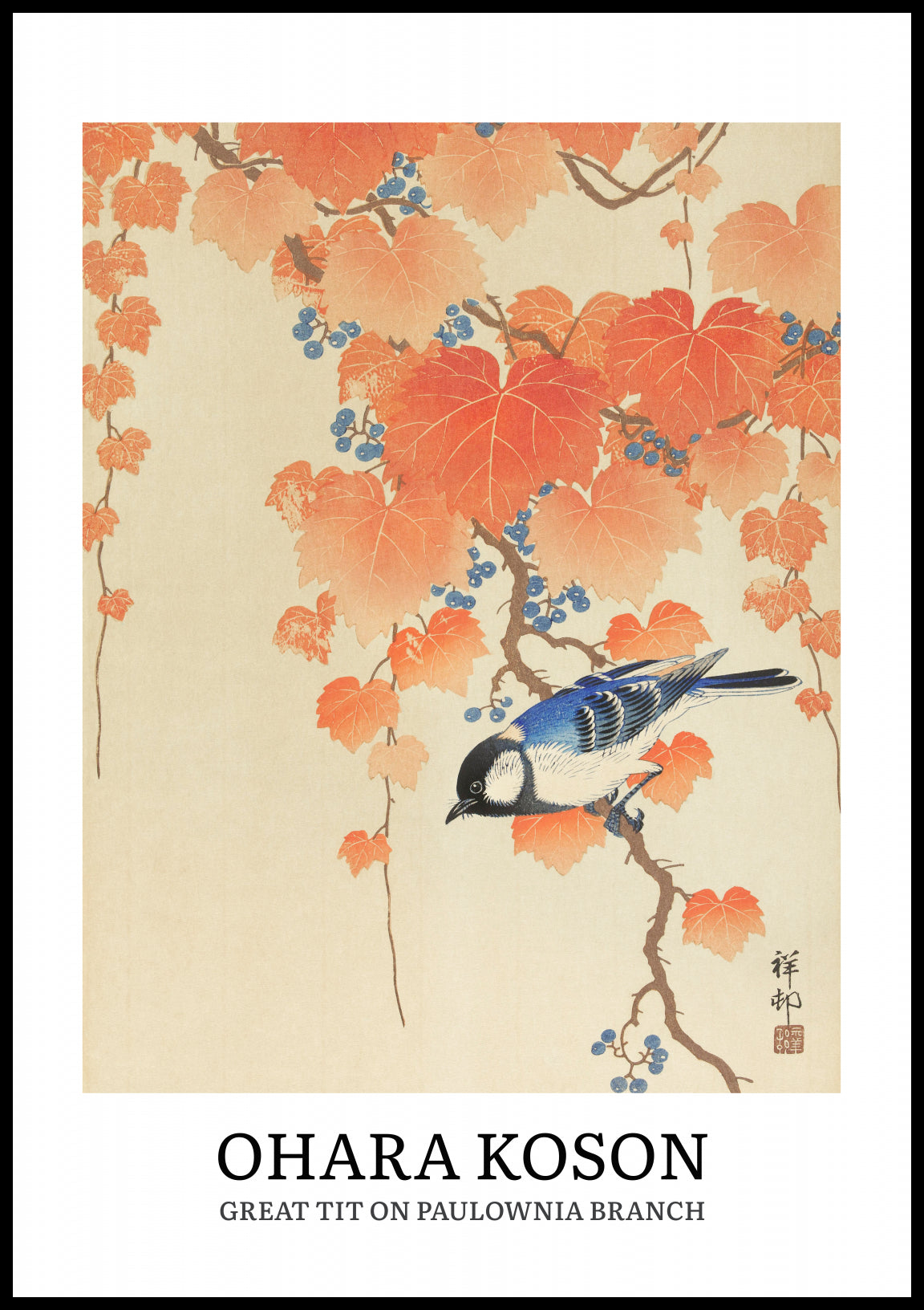 Plakat  Design Great Tit, Koson Vintage do Salonu