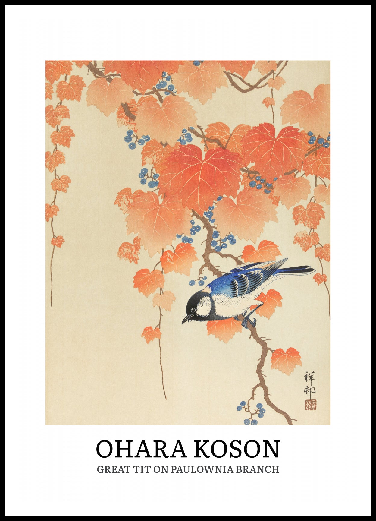 Plakat  Design Great Tit, Koson Vintage do Salonu
