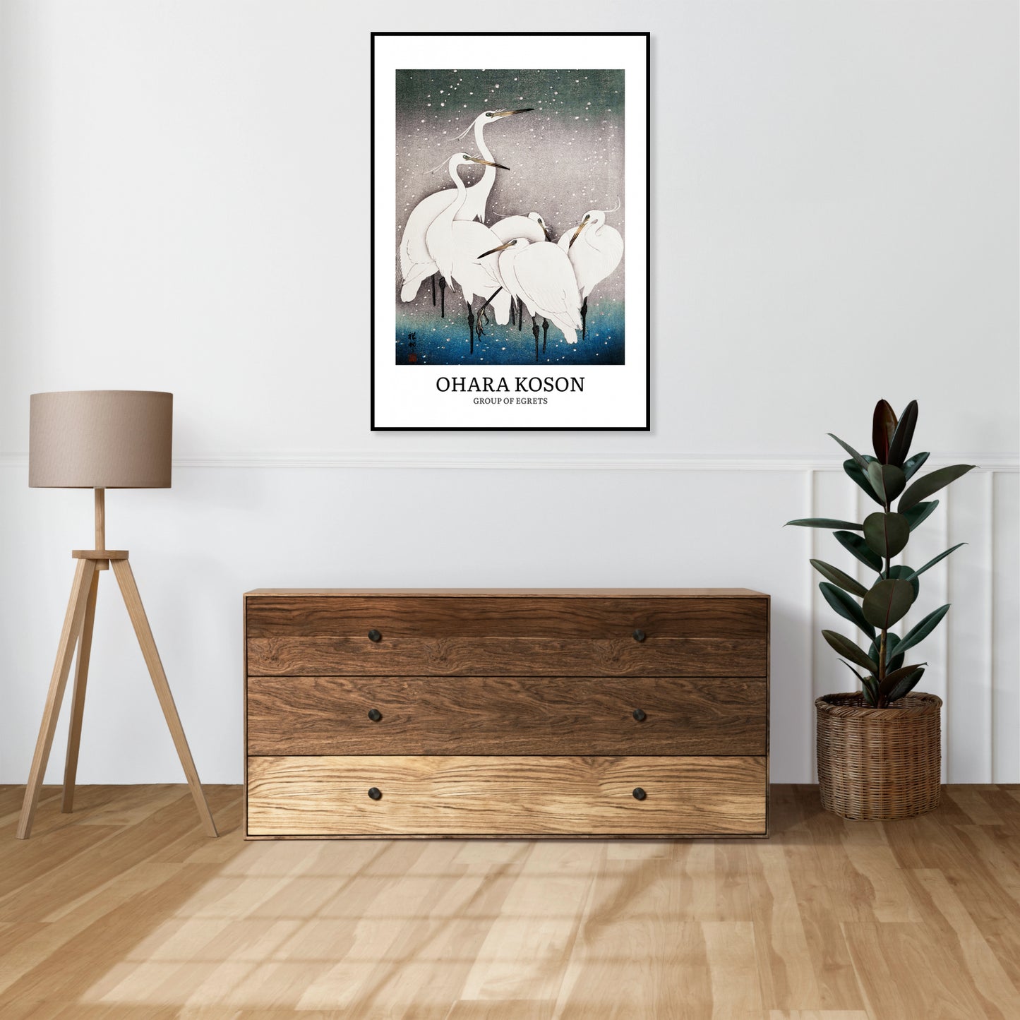 Obraz  Design Egrets, Koson Vintage do Salonu