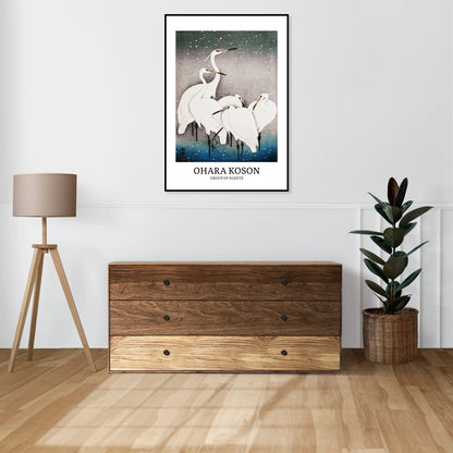 Obraz  Design Egrets, Koson Vintage do Salonu