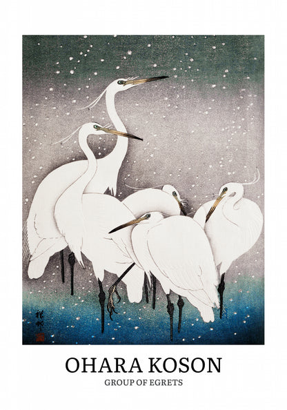 Plakat  Design Egrets, Koson Vintage do Salonu