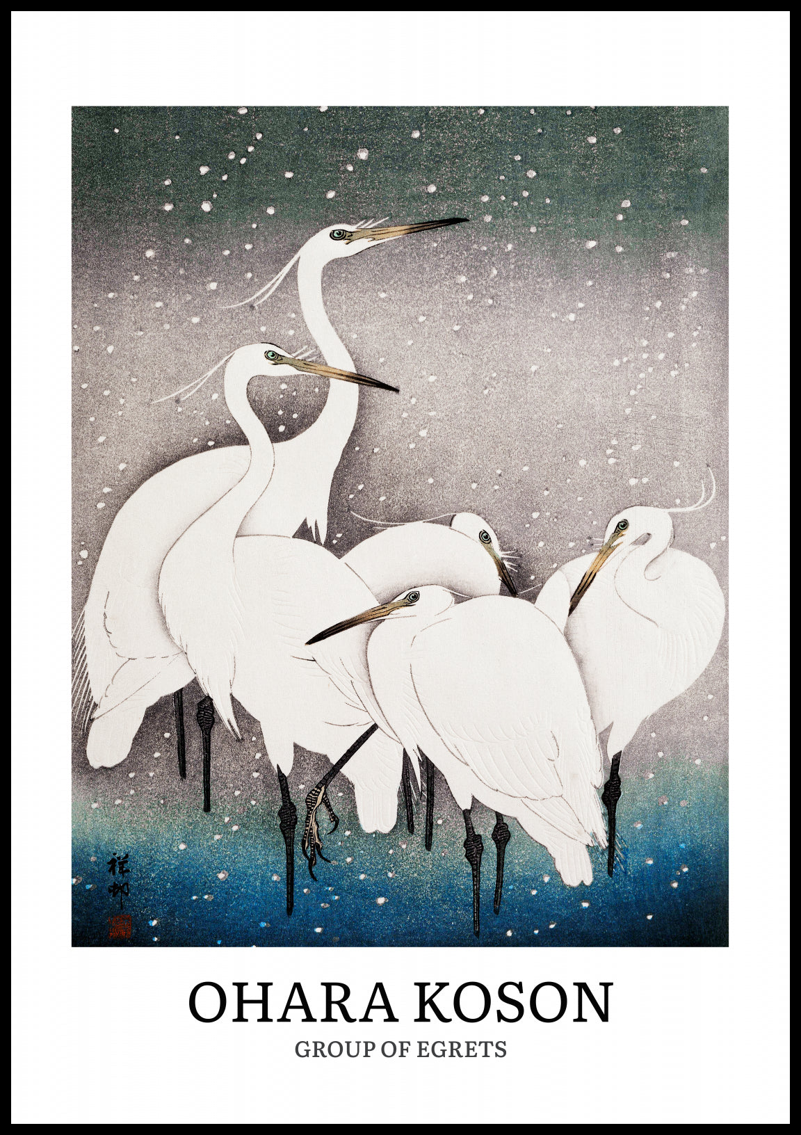 Plakat  Design Egrets, Koson Vintage do Salonu