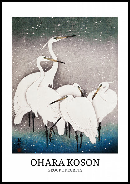Plakat  Design Egrets, Koson Vintage do Salonu