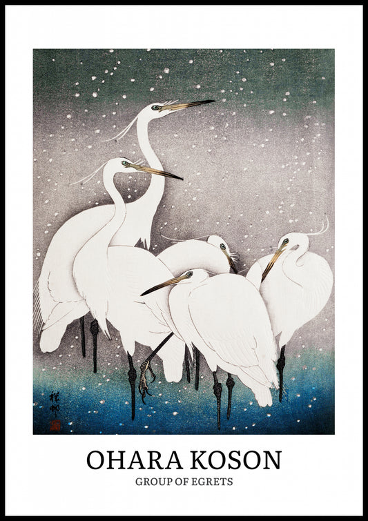 Plakat  Design Egrets, Koson Vintage do Salonu