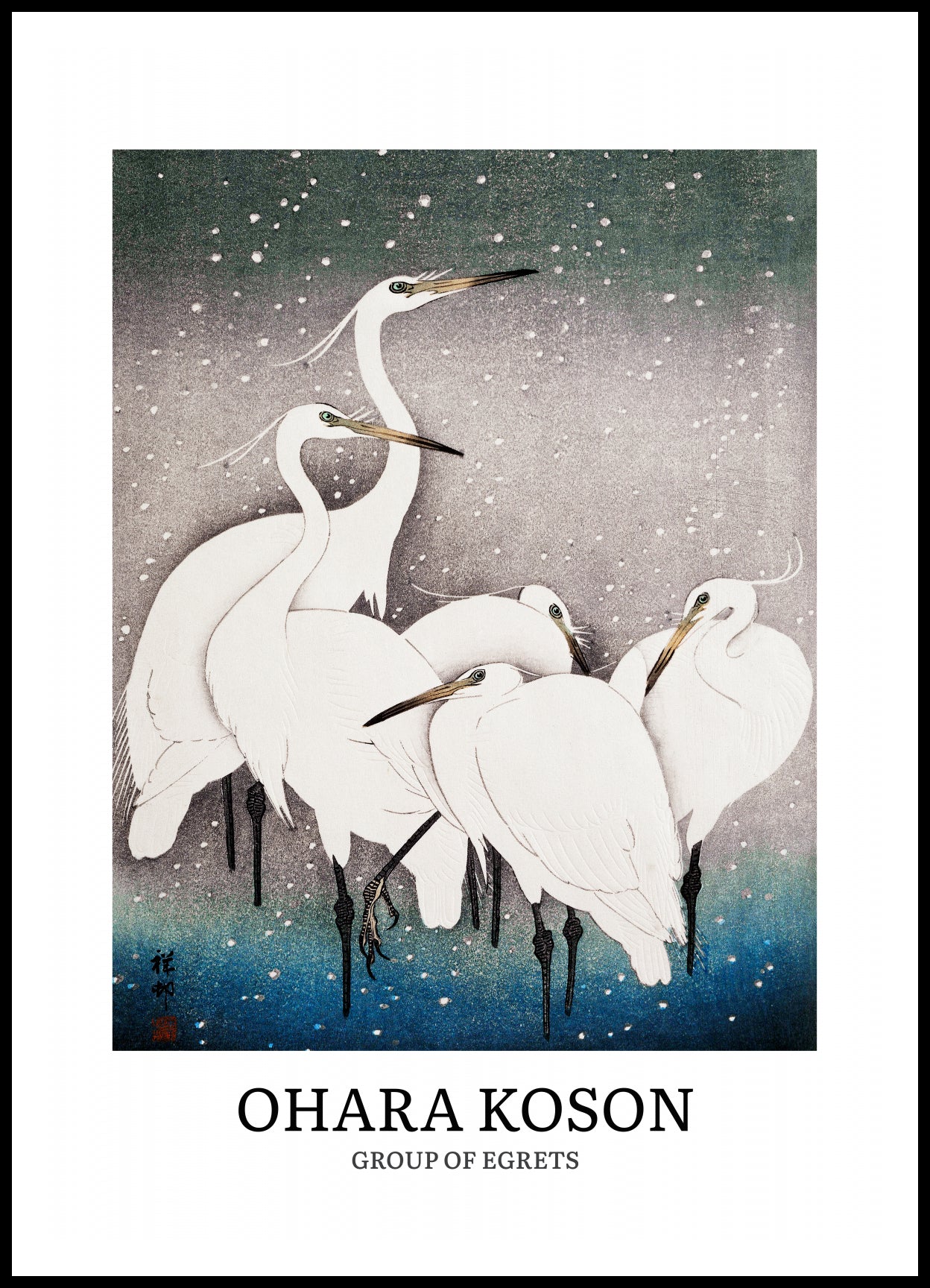 Plakat  Design Egrets, Koson Vintage do Salonu