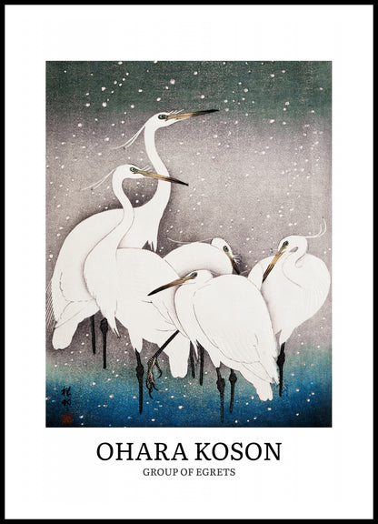 Plakat  Design Egrets, Koson Vintage do Salonu