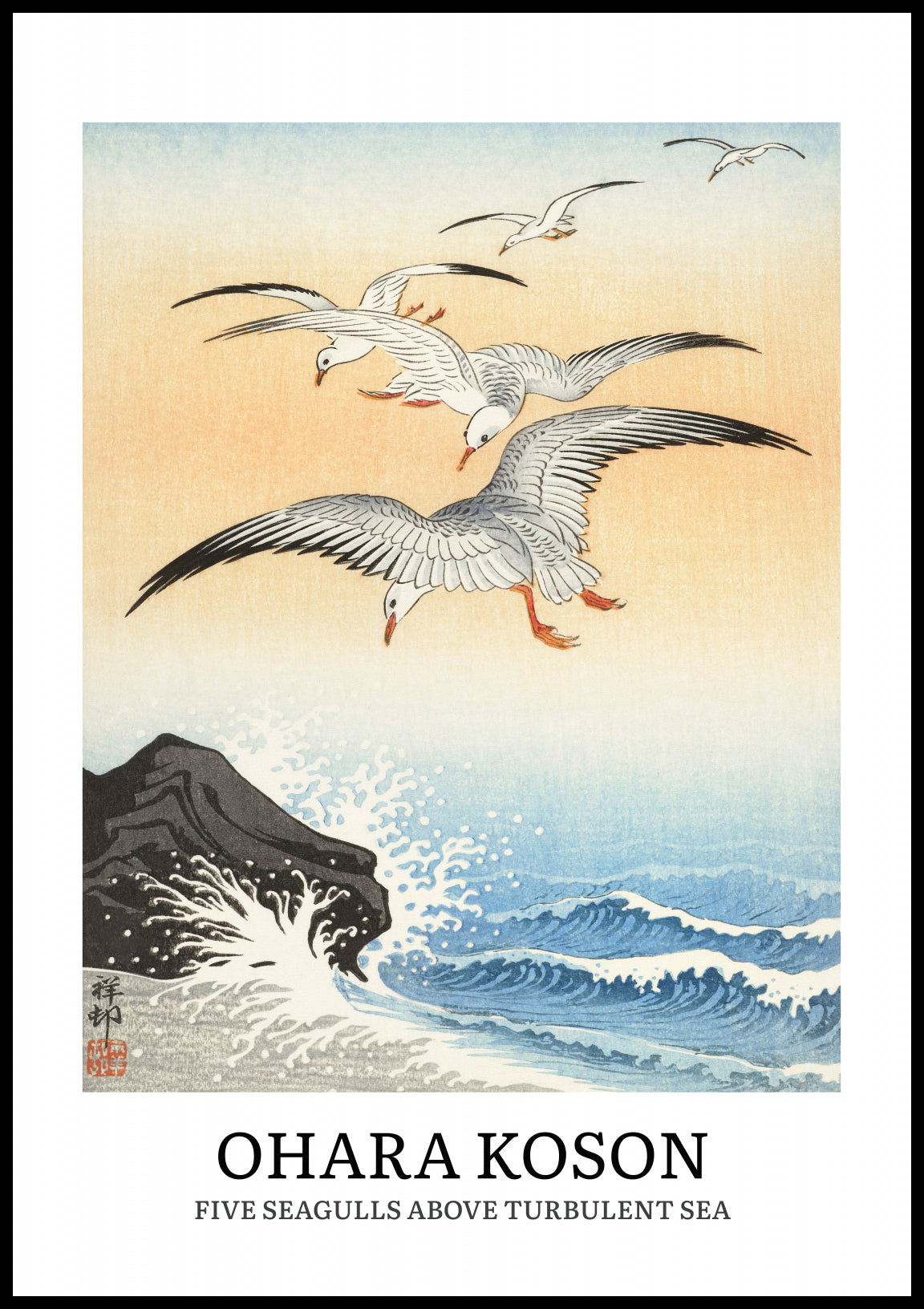 Plakat  Design Five Seagulls, Koson Vintage do Salonu
