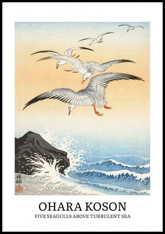 Plakat  Design Five Seagulls, Koson Vintage do Salonu