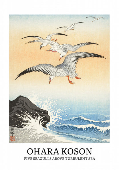 Plakat  Design Five Seagulls, Koson Vintage do Salonu