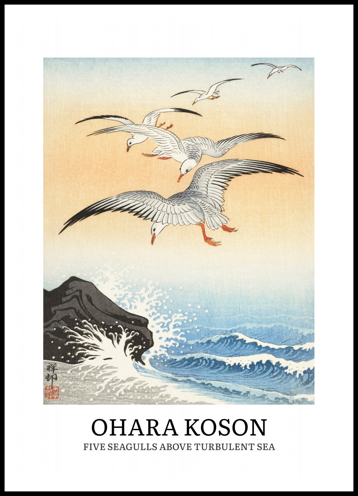 Plakat  Design Five Seagulls, Koson Vintage do Salonu